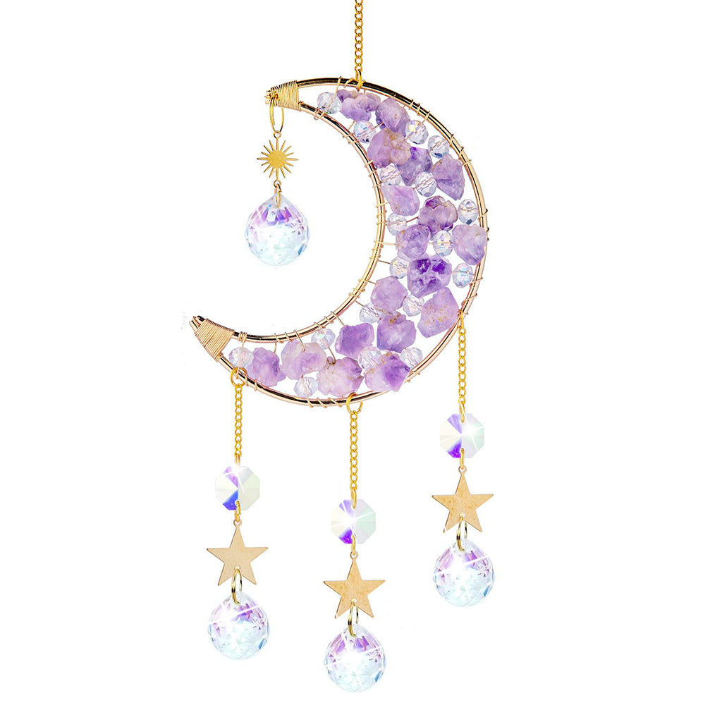 HASTHIP Sparkling Crystal Moon Charm for Home Decor 16.2 inches Decorative Purple Crystal Acrylic Crescent Hanging Charm Auspicious Home Gift Wall Hangings Car Charm HASTHIP Sparkling Crystal Moon Charm for Home Decor 16.2 inches Decorative Purple Crystal Acrylic Crescent Hanging Charm Auspicious Home Gift Wall Hangings Car Charm